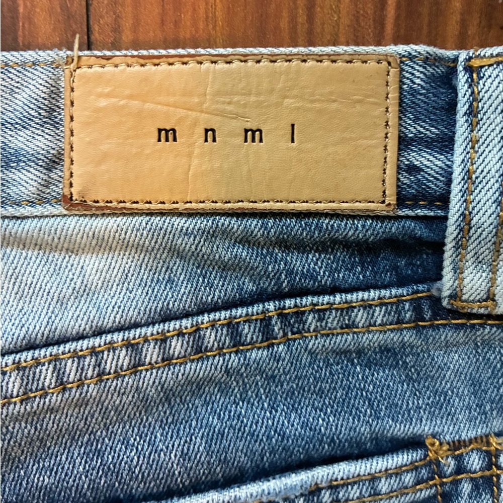 MNML Vintage Blue Ripped Slim Jeans - Picture 3 of 3